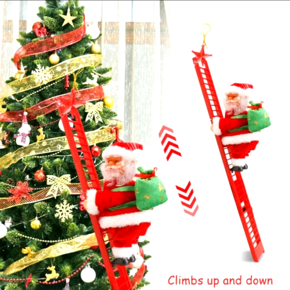 New Santa Climbing Ladder Up/Down motion